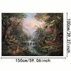 2D Flat Surface, 1 Piece. "Peaceful Forest Nature Theme Background Fabric, Suitable for Photography or Event Decoration"