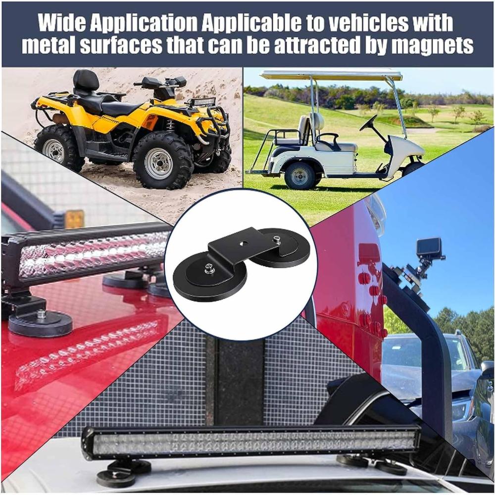 Work Lights Holder 2 Pieces, 3.46inch for Led Light Bar Headlamp Ultra-strong Magnetic Holder For Use On the Roof, the Hood with Rubber Seal