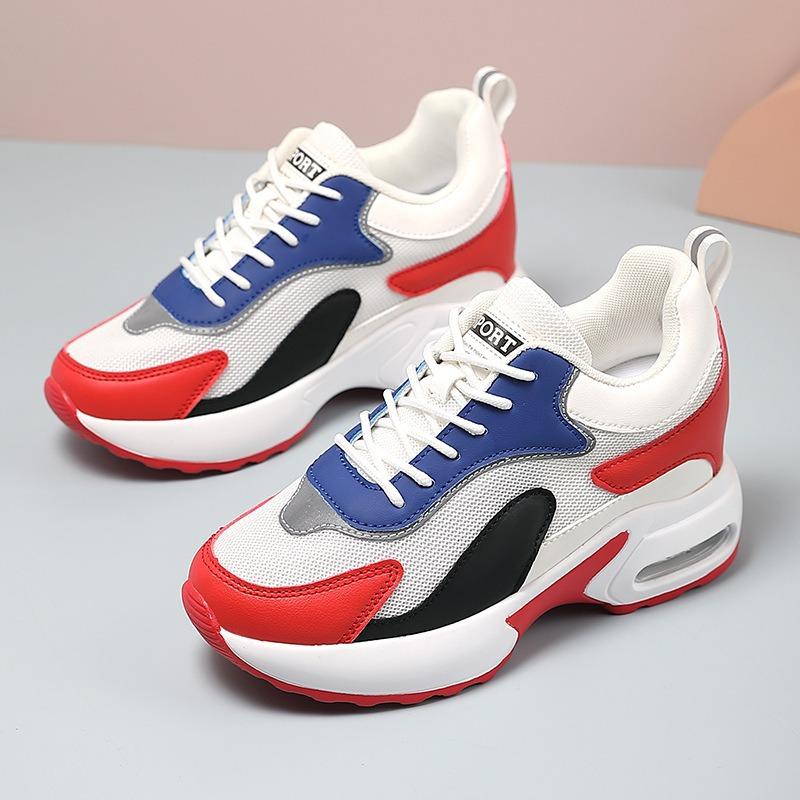 2025 new inner heightening women's shoes small thick-soled mesh breathable pad shock absorption casual shoes sports shoes