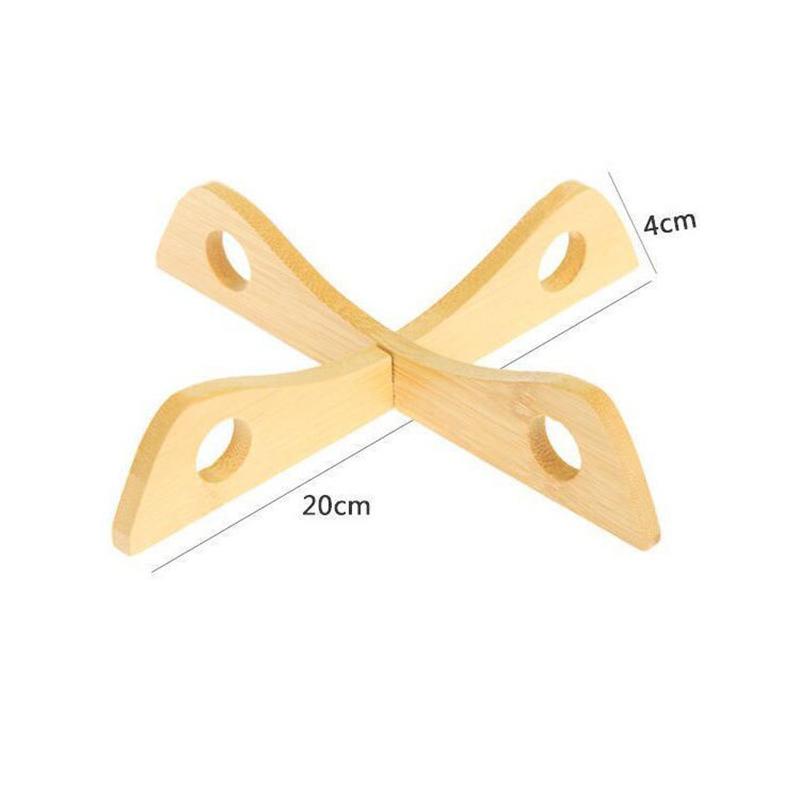 Cross Tray Holder Wooden Removable Table Mat Anti-Heat Steam Table Mat Household Kitchen Anti Slip Wooden Mat Gadget