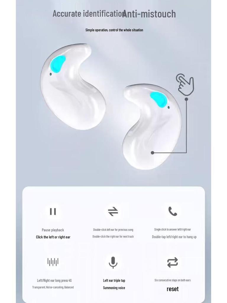 Q12 Dual Pair Semi-In-Ear Wireless Bluetooth Sleep Earphones