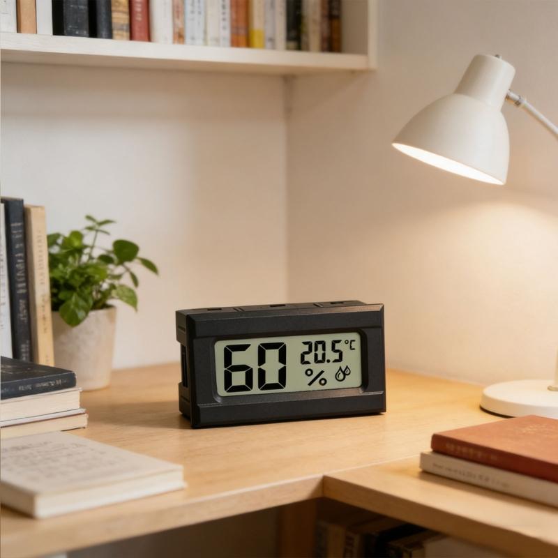 Indoor Digital Thermometers Hygrometer Temperature Gauge For Home Office Car With Memory Function And Easy Mounted Design