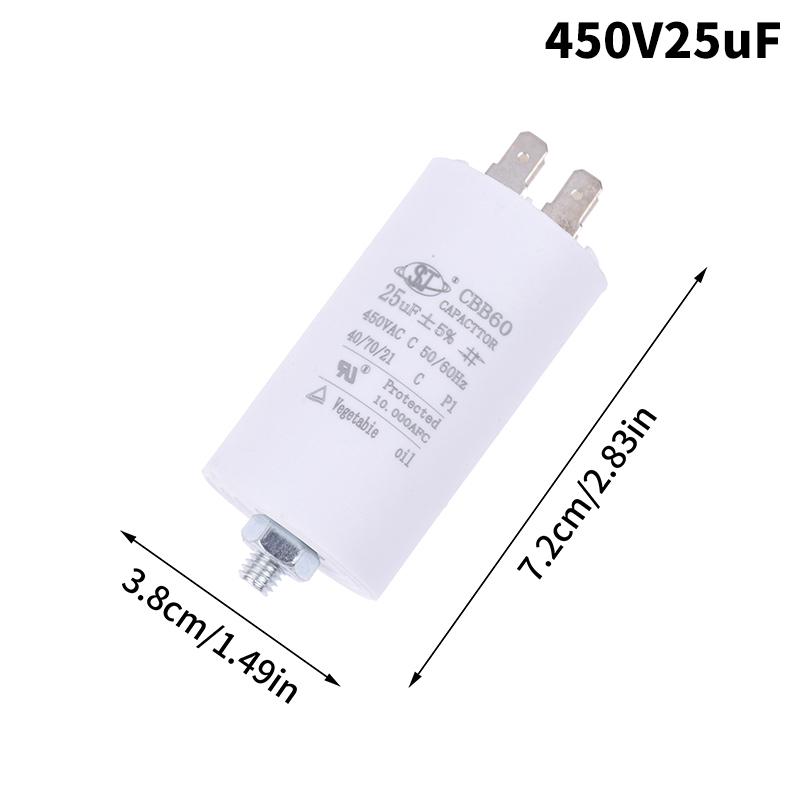 Cbb60 Starting Capacitor 6Uf~100Uf Motor Capacitor 50 / 60Hz 450Vac With M8 Screw For Electric Motor/Washing Machine