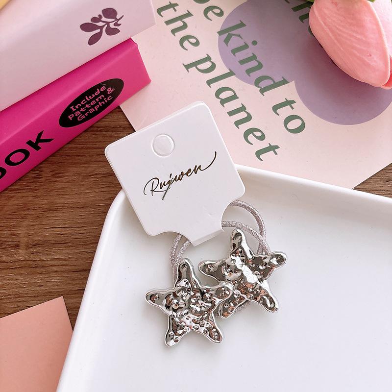 

Милые серебристые скранчи детские девочки подарок эластичные резинки для волос аксессуары завязка кольцо для волос веревка головной убор украшение about 3.5 cm