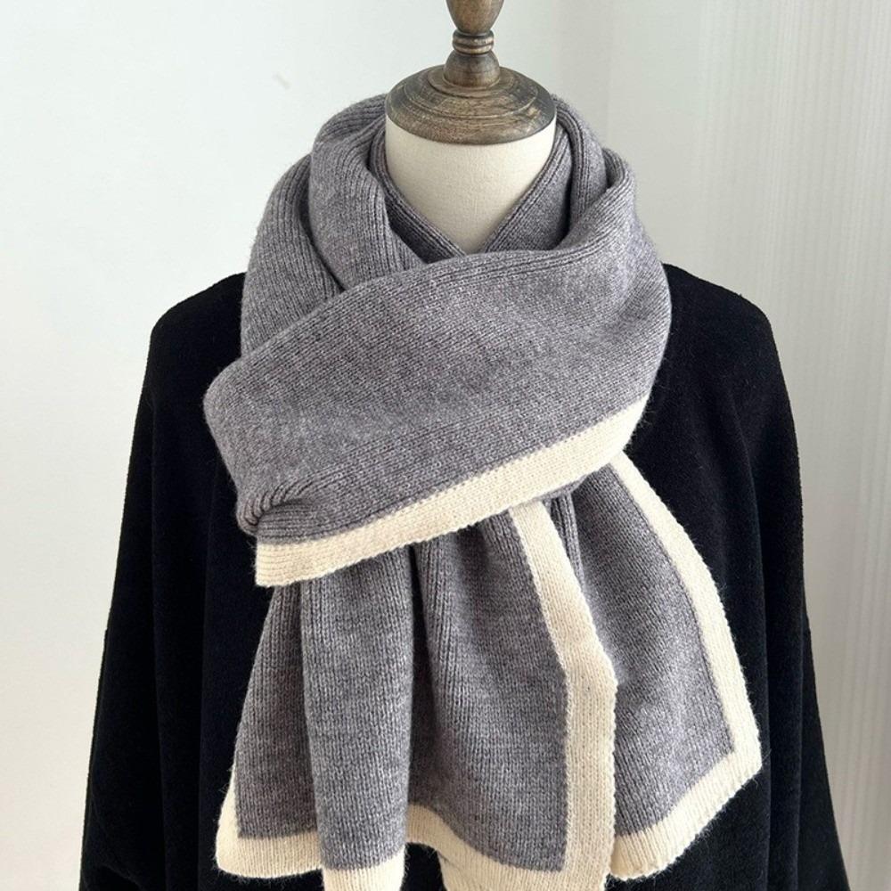 Thicken Knitted Scarfs Wool Plush Neckerchief Shawl Winter Scarf  Women
