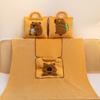 2 in 1 Capybara Pillow Blanket Cartoon Nap Cushion Blanket Cute Travel Blanket  Sofa Back Cushion