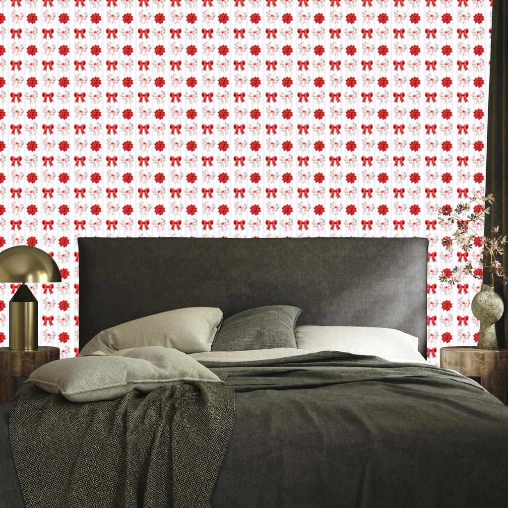 Christmas wallpaper mint white and coral motifs 50x1000