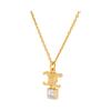 Celine Triomphe Twinkle Necklace In Strass and Brass with Gold Finish Gold