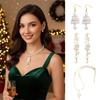 Pearl Flower Christmas Earrings Irregular Long Christmas Tree Necklace White Snowflake Design Pearl Drop Earrings