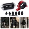 ID:58MM Universal Fuel Filter with Bracket with 2pcs AN6/AN8/AN10 Adaptor Fittings with 100micron Steel Element PQY5573+LS2511