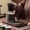 Thousand Miles Jiangshan Ceramic Tea Set, One Pot, Four Cups, One Can, Gift Box, Annual Meeting Company Business Companion