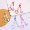 Fashion Gradient Pentagram Star Charm Keychains Cute Chain Keyring Sweet Bag Pendant Keys Holder Handbag Accessories