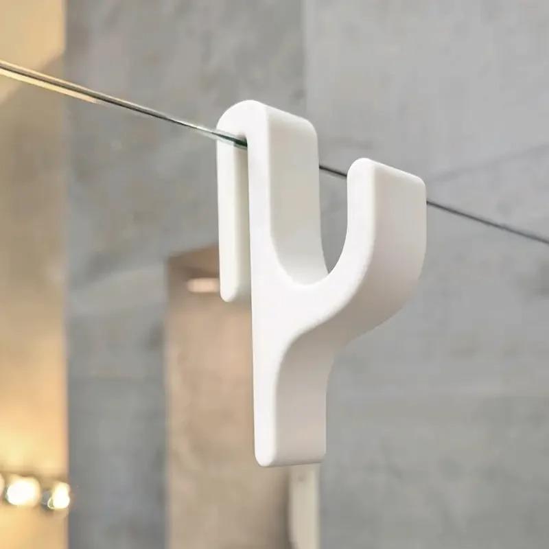 1 Shower Door Hooks - 8mm Frameless Glass Hanger, Bathroom Rack for Robes, Pajamas, Towels, Easy Install, No-Drill