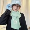 Luochi Knitting Bow Tie Scarf: Women's Winter Warm, Windproof Wool Neck Warmer
