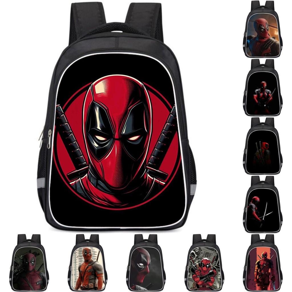 Spacious Deadpool Oxford Cloth Backpack For Kids School Lightweight And Durable