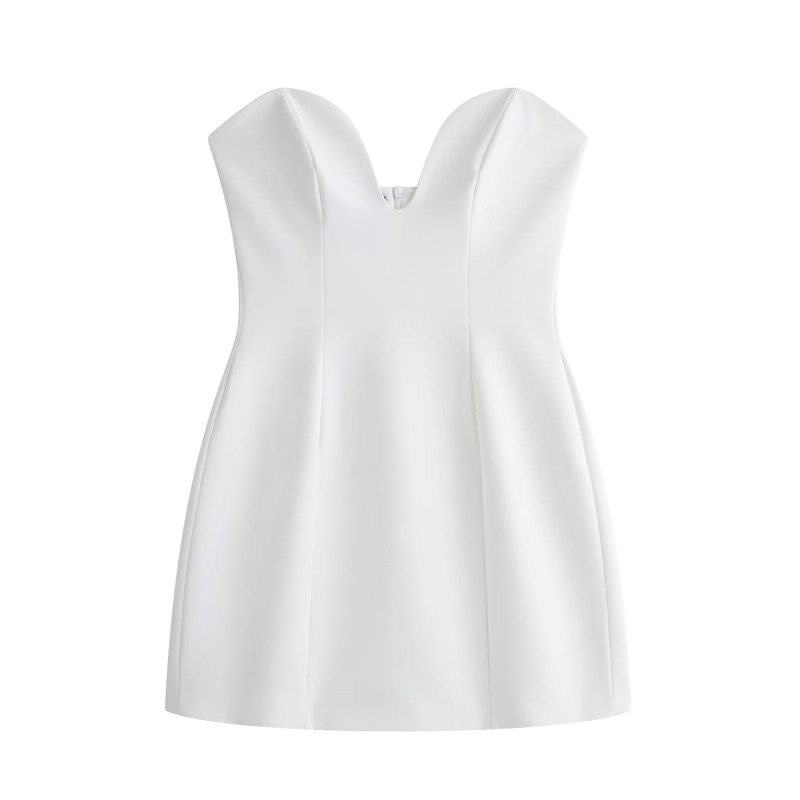 

TAOP&ZA Spring Women s Strapless Backless Short Dress Small