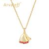 Arvaleff S925 Sterling Silver Christmas Hat Necklace with 14k Gold Zircon, Fashion Clavicle Chain