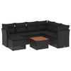 VidaXL Salon de jardin 8 pcs avec coussins noir résine tressée 3223759