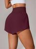 High-Waisted Ruffled Yoga Shorts - Women's Casual Sportswear for Tennis and Yoga
