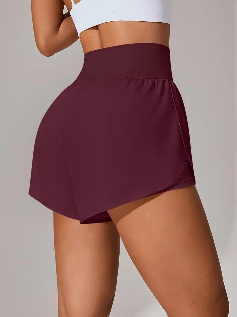 High-Waisted Ruffled Yoga Shorts - Women's Casual Sportswear for Tennis and Yoga
