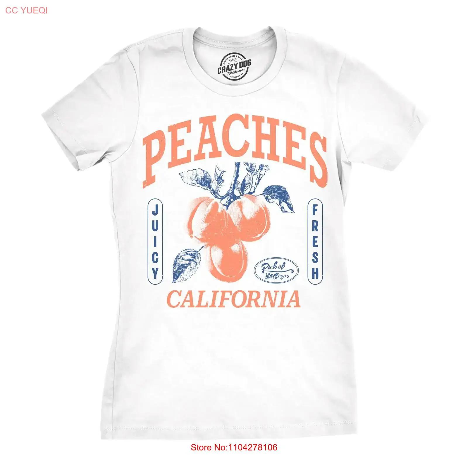 

Womens Funny T Shirt Peaches California Sarcastic Fruit Novelty For vintage Washed Top For Everyday Wear streetwear fashion 5XL різнокольоровий