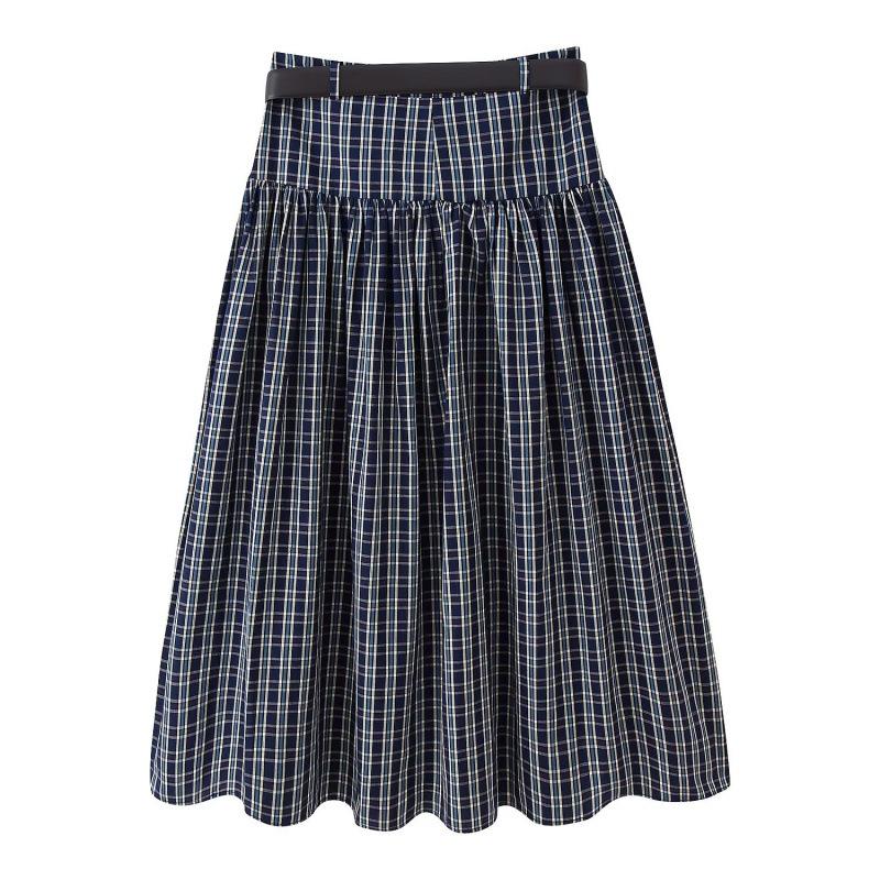 Women's Chic Retro Plaid Anti-Exposure Half Skirt - Summer Versatile Slimming Bud Design