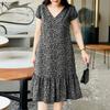 ZANZEA Women Casual V-Neck Floral Print Short Sleeve Dress