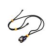 Adjustable Natural Black Stone Mesh Necklace with Woven Bag - Sweater Chain N168