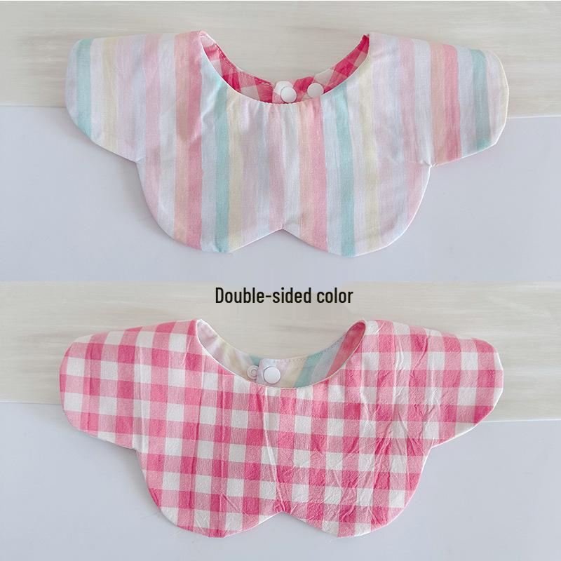 Korean Style Double-Sided Gauze Baby Drool Bib - Newborn Petal Design, Breathable