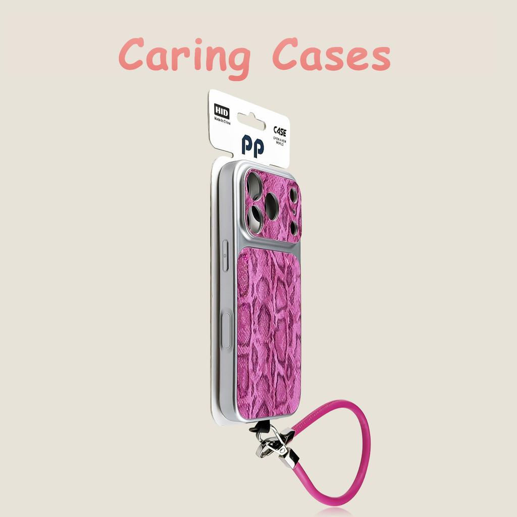 For iPhone 17 Pro Max Case Snakeskin Texture Precision-Cut Large-Window Anti-Drop Lanyard Design Unique Case with iPhone 16 15