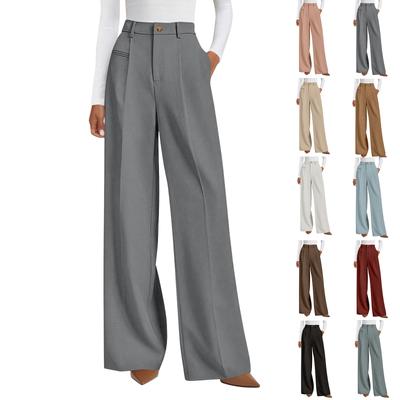 Women's Wide-leg Pants, Business Casual Flowing Wide-leg Pants, High-waisted Casual Pants