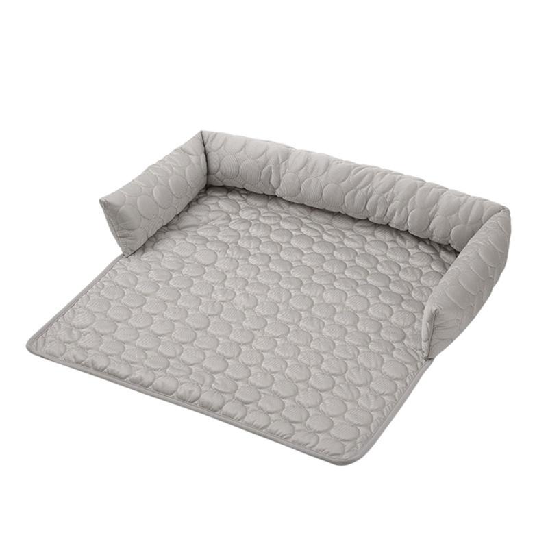 Soft Pet Bed Pad with Cooling Fabric, Washable Care, and Pillow Support for Indoor Use with Couch, Sofa, or Floor Placement