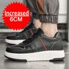 Fashion New Leathe Height Increasing Shoes for Men's 6CM Invisible Elevator Sneakers Fashion White Tennis Sport Formal Shoes Big Size 45
