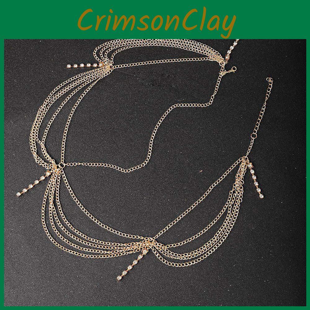 Fashionable Rhinestone Decoration Multi Layer Chain Design Women Headwear For Wedding And Celebration Accessories