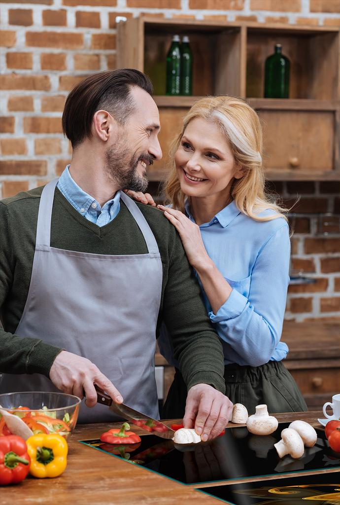 SZKLANA PŁYTA OCHRONNA NA KUCHENKĘ 85x52 ZŁOTA