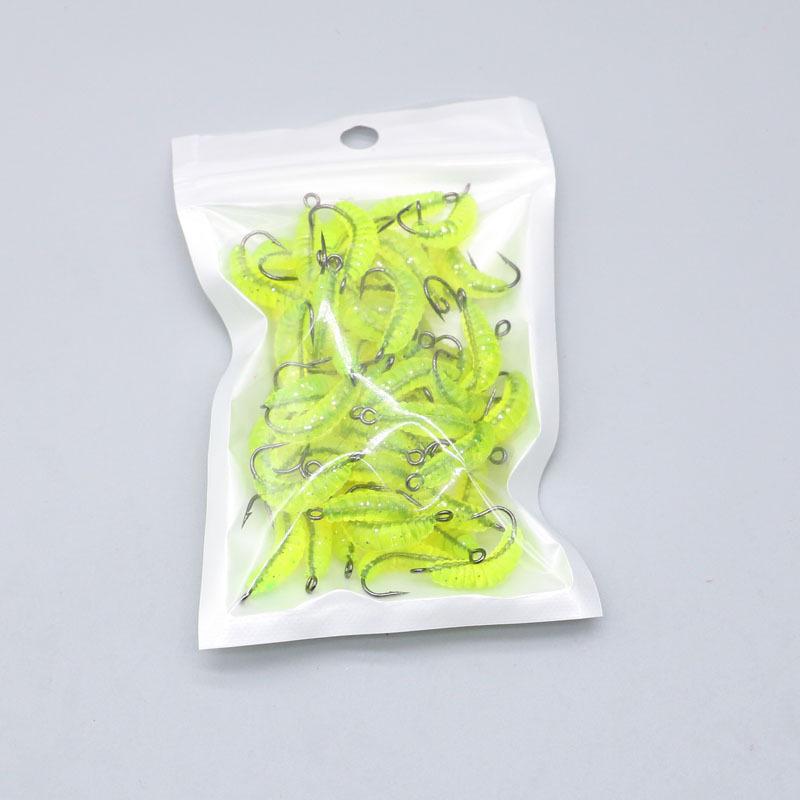 Bionic Mealworm & Maggot Soft Bait Set with Hook - 20mm, 0.45g