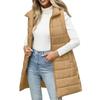 Women's Long Vest Plain Sleeveless Hood Winter Vest Outwear Jacket Lightweight Warm Coat Outerwear