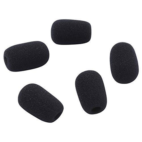 GONKISS Microphone Sponge Windscreen for Small Microphones, 10mm Diameter, Broadcast, 5-Pack, Black