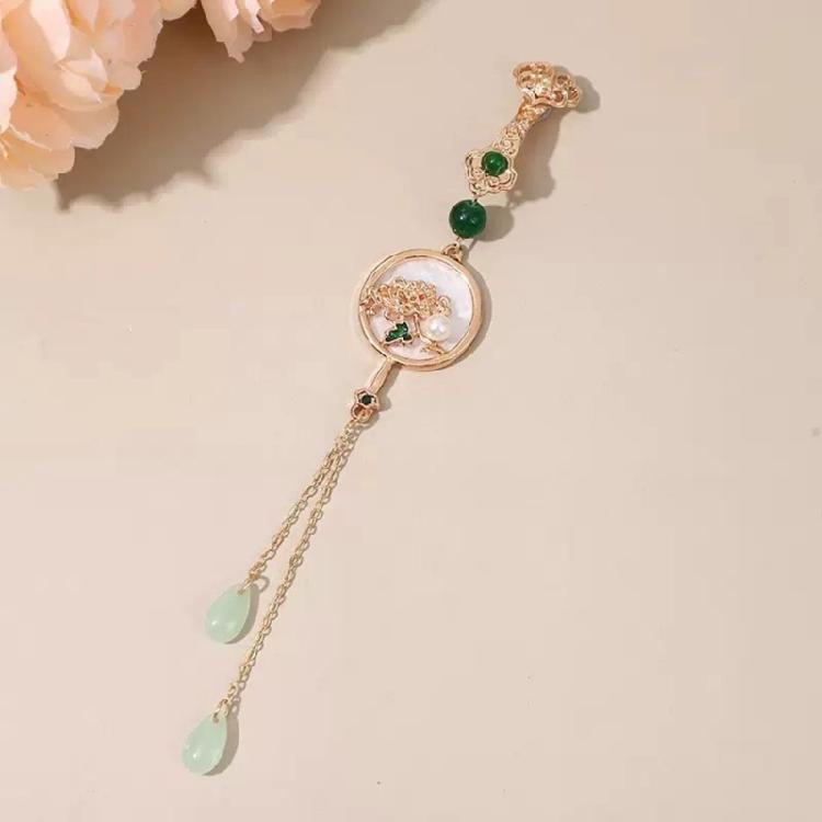 Four Gentleman Flowers Themed Ornamental Pin Secure Back Closure Traditional Asian Inspired Jewelry Accessory For Ladies