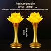 2PCS Lotus Lamp New Buddha Lamp Guanyin Lotus Lamp Charging Lotus Lamp for Buddha a Pair of LED Long-bright Lamp Buddha Lamp