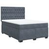 VidaXL Slat Bed Base and Mattress Dark Grey 160x200cm Velvet, Bed, Platform Bed, Panel Bed, Furniture of 3293261