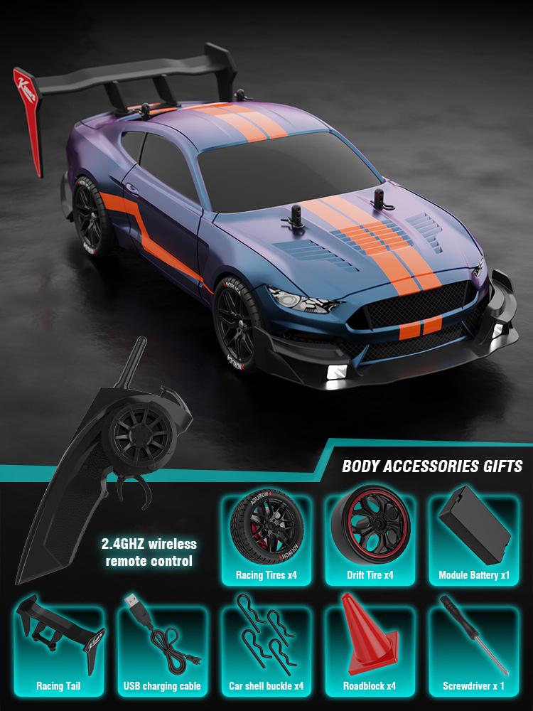 Non-Toxic 4Wd Rc Drift Car 1/14 Radio Controlled Racing Cars 50Km/H High Speed Electric Children'S Racing Vehicle Toys For Children Kids Gifts