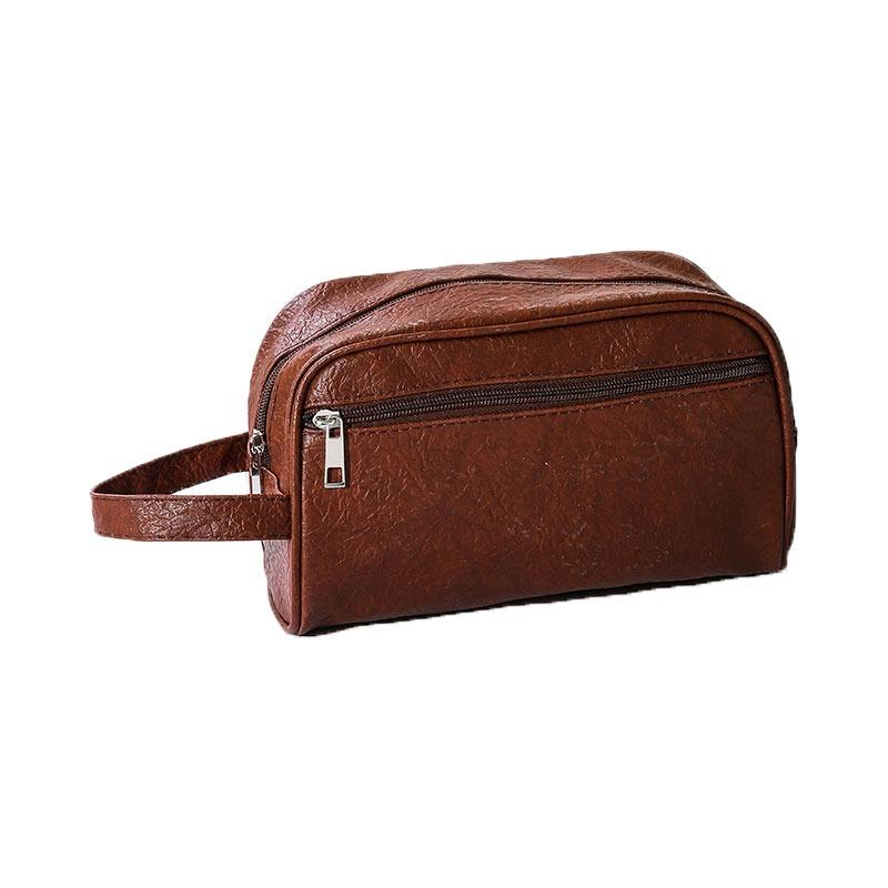 

Мужская дорожная косметичка для бизнеса, водонепроницаемая, из ПУ кожи, органайзер для ванных принадлежностей и бритвенных принадлежностей, косметичка для макияжа, женская косметичка коричневый