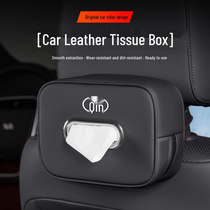 BYD Qin PLUS DM-i Car Seat Tissue Box Cover Classic Black Tissue Bag *1