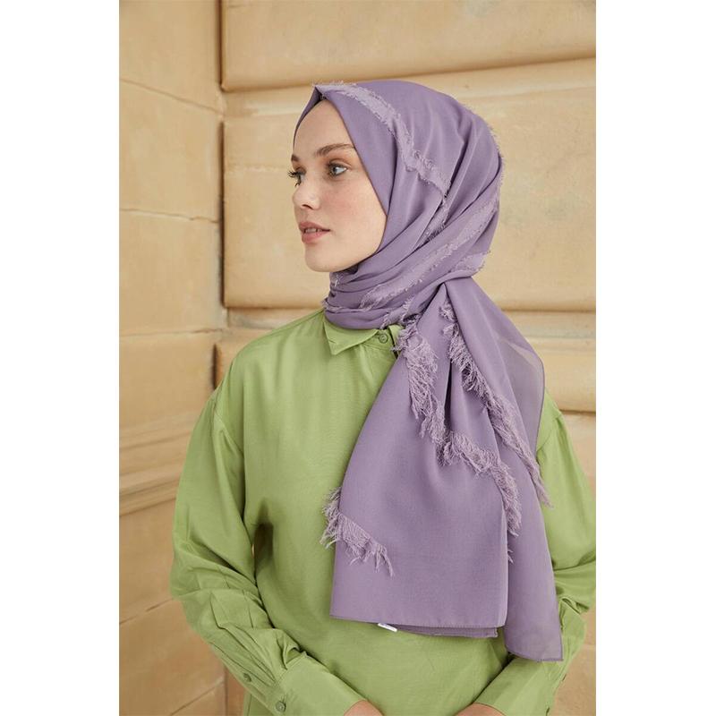 

Женская кисточка с подробным описанием Fulya Shawl Сиреневый 75x200 лиловый