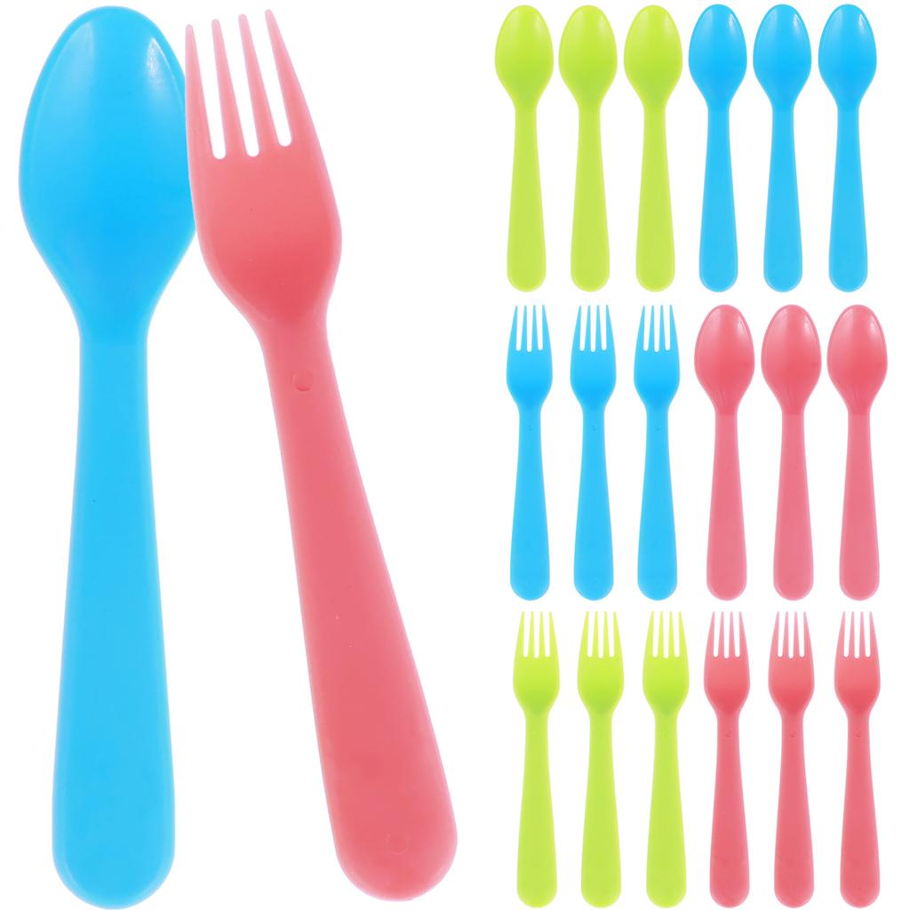 18pcs Kids Forks and Spoons Set Food Grade PP Toddler Utensils Colorful Kids Silverware Set Reusable Kids Utensils Set For Party