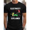 Ohm'S Law and Circuit Diagram T-Shirt Voltage/Current/Resistance Icons, Casual Summer Crew Neck, Slight Stretch Fabric, Unisex Science Apparel,