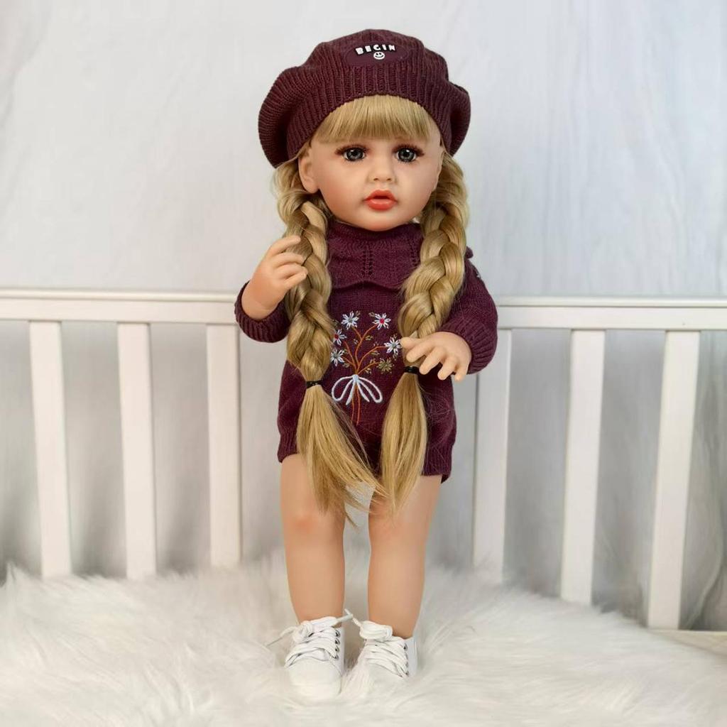 New Reborn Baby Dolls Full Silicone Vinyl 55 Cm Wear Sweeter Bebe Reborn Model Toy Kids Playmates Christmas Birthday Gifts