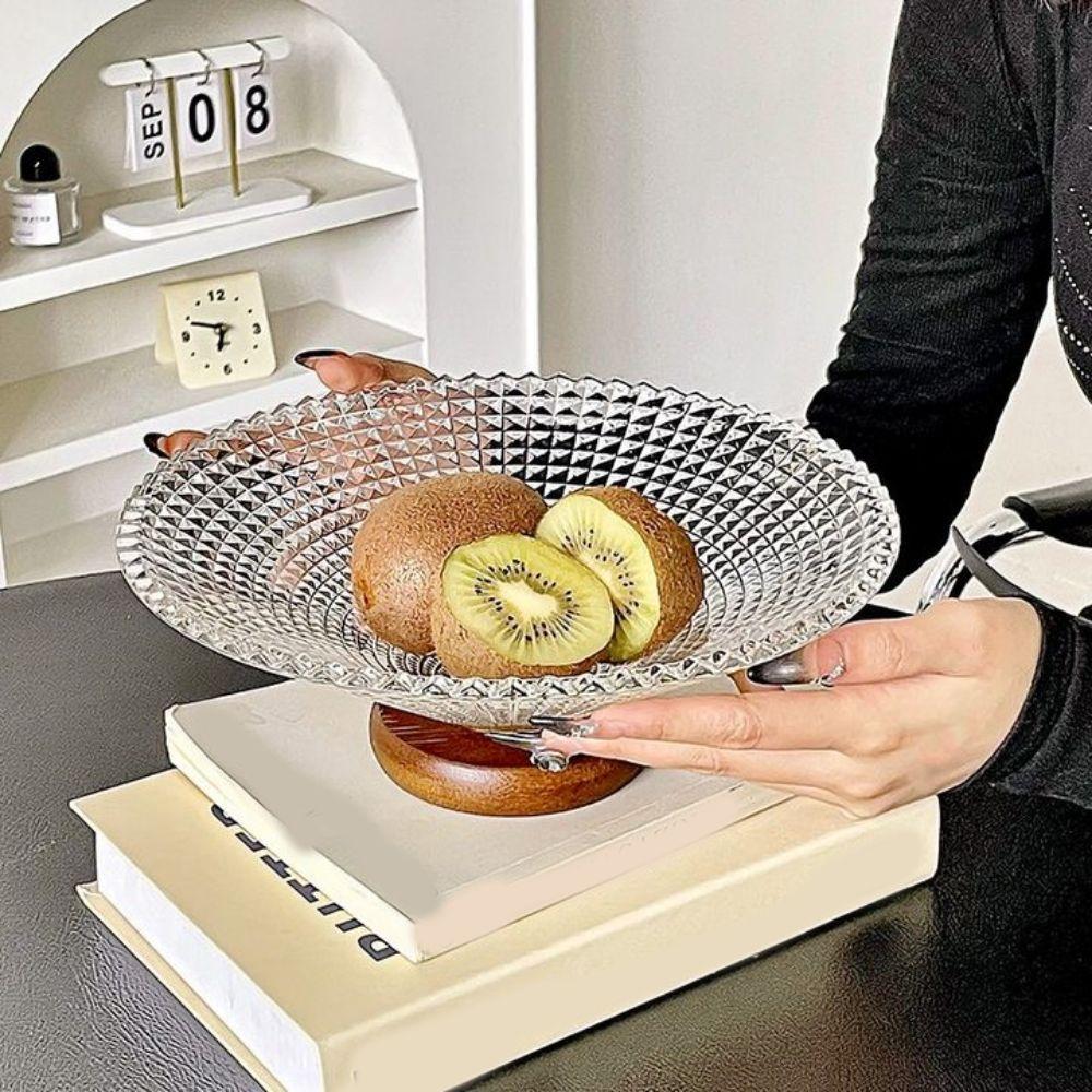 Large Capacity French Glass Berry Tray Decorative Dry Fruit Placed Tray  for Snacks Candy