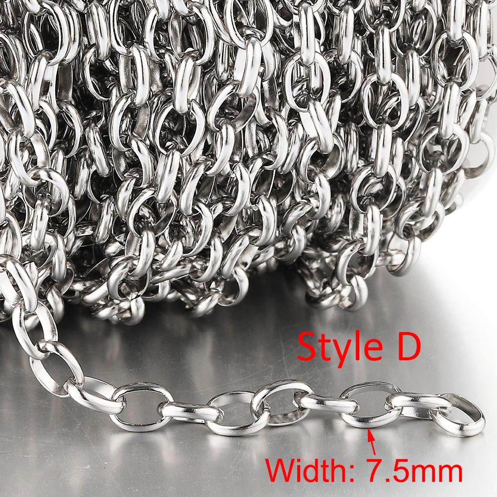 No Fade 1meter 4mm Stainless Steel Chain Cable Gold Chains for Necklace Bracelet Anklet Jewelry Making Components Wholesale DIY
